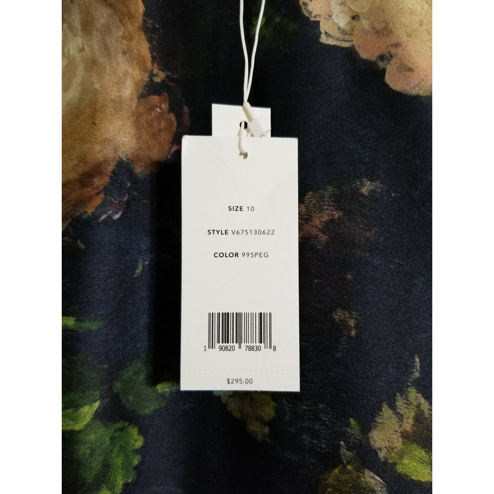 Vince Painted Rose Silk Satin Slip Midi Skirt Floral Black NWT Size 2 10 $295 - Picture 15 of 16
